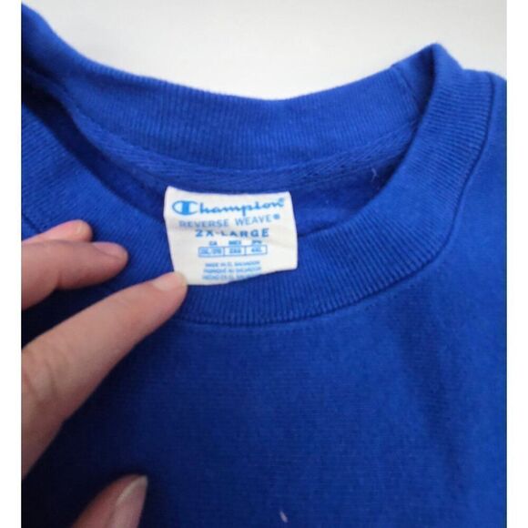 Vintage Champion "Pitt" Reverse Weave Sweatshirt 2XL Blue & Gold - Picture 3 of 7